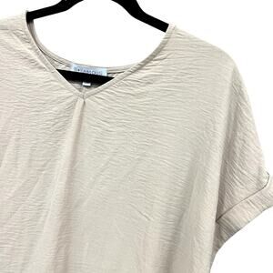 B Famous Women's Taupe V-Neck Blouse Size 1XL